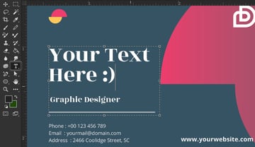 photoshop type tool business card design