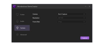 Camera Settings Wondershare DemoCreator