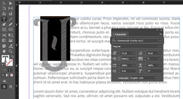 InDesign character panel