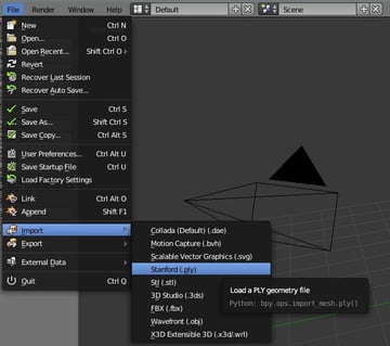 Importing a PLY file in Blender
