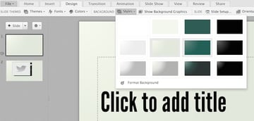 Styling a slide from the Styles drop-down menu