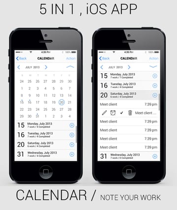 5-in-1 IOS App GUI Kit Retina