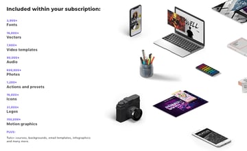 Get unlimited downloads from a massive digital warehouse of creative assets 