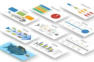 Fischgrätdiagramm Vorlage ppt kostenloser Download - PowerPoint Fischgrätdiagramm Download