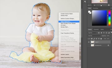 Make Selection from the pen tool shape