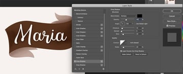 Drop shadow settings