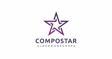 Compostar Simple Star Design Logo (AI, EPS)