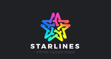 Starlines Colorful Logo with a Star (AI, EPS, PNG, JPG)