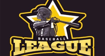 Baseball League Star Logo PNG