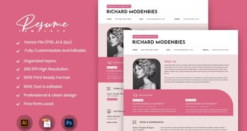 Beautiful Contemporary Resume Template