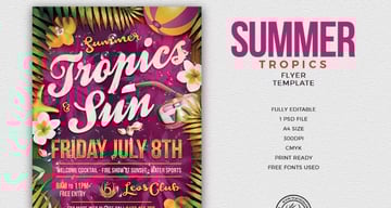 Summer Tropics Template PSD Flyer