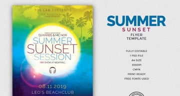 Summer Sunset Template for Flyer Design