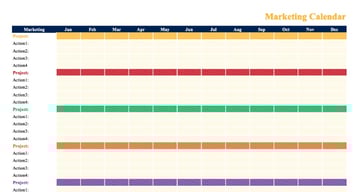 Calendar for Marketing Plan Template for Word with Free Download