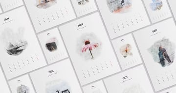 Watercolor Printable Editable Monthly Calendar