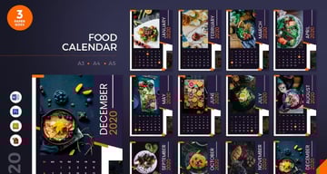 Restaurant Editable Yearly Calendar
