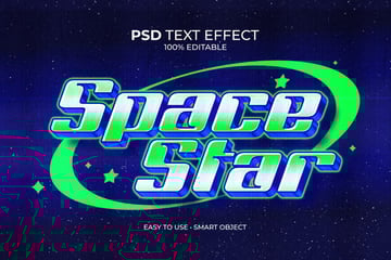 Space Star Y2k Style Text Effect