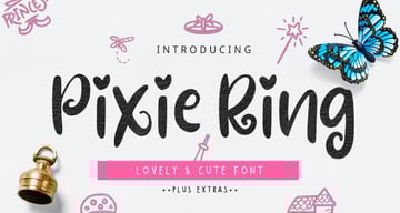 Pixie Ring Font with Illustrations