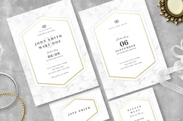 Marble Wedding Invitation Suite