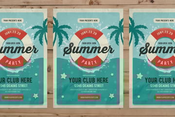 Summer Party Flyer - Vintage Flyer Template Design