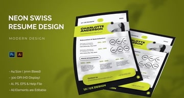 Neon Swiss - Current Resume Format for 2023
