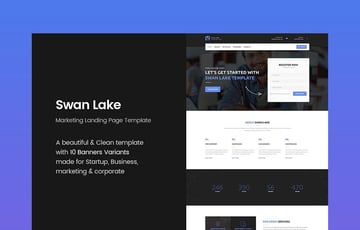 Swan Lake - HMTL Splash Screen Template for Marketing