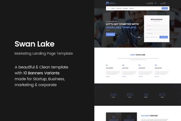 Swan Lake - HMTL Splash Screen Template for Marketing