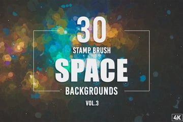 30 Stamp Brush Space Backgrounds - Vol. 3