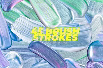 45 Shiny Glaze Oil Paint Brush Strokes Overlays