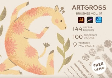 BRUSHES Adobe Illustrator Affinity Procreate FREE DEMO