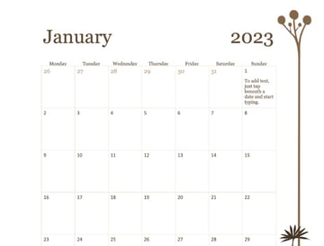 Hummingbird 12-month calendar