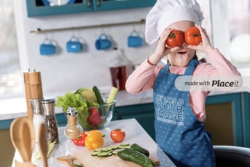 Apron Mockup of a Girl Cooking