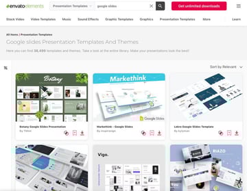 Use templates from Envato Elements to build your best Google Slides presentation ever.