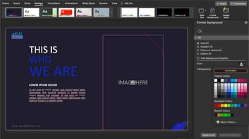How to change the slide background color