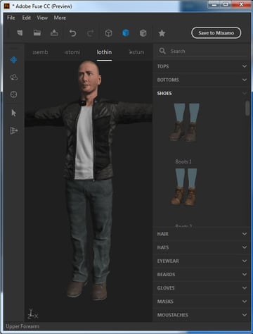 Add the Boots 1 preset for his shoes