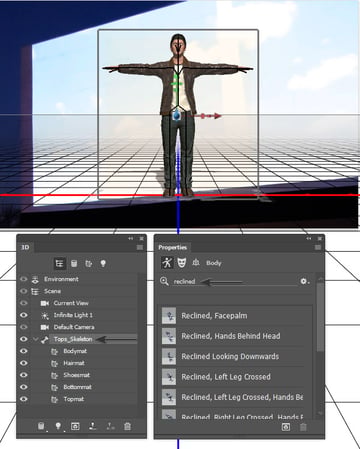 Search for a reclined pose