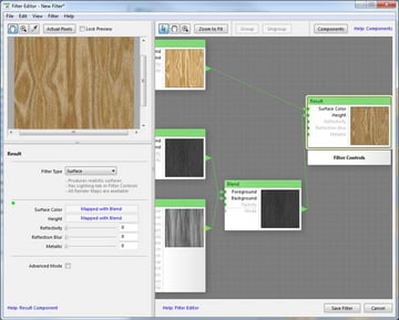 Connect the blend node to the Result node