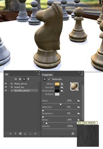 Load the Bump Map for the wooden material