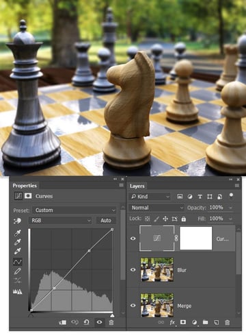 Enhance contrast with Curves