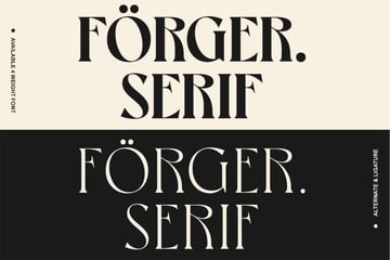 Forger sans serif is one of the 2024 trending fonts.