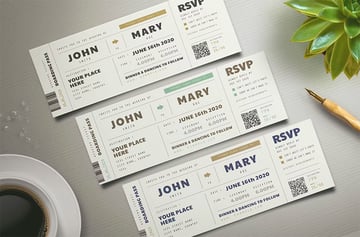 Boarding Pass Wedding Invitation