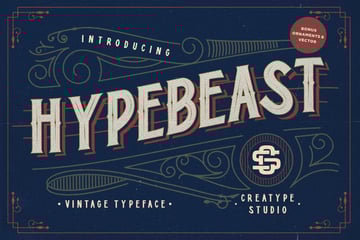 Hypebeast - Vintage Decorative Font (OTF, TTF, WOFF)