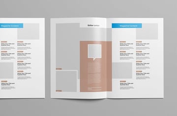 The table of contents of a magazine