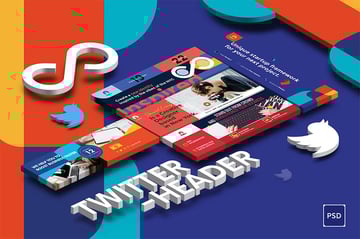 Fresh Business Startup Twitter Header PSD Template (JPG, PSD)