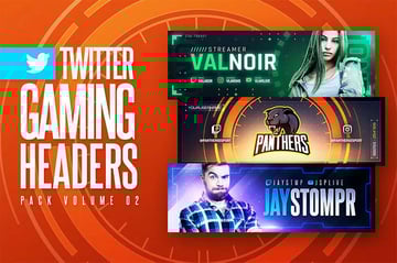 Gaming Twitter Headers Kit (PSD)