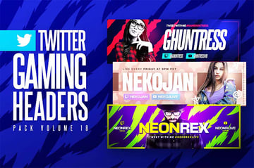 Gaming Twitter Headers Pack (PSD)