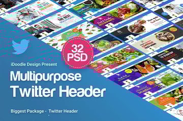 Multipurpose Twitter Header Templates (PSD)
