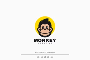 Monkey Face Logo (AI, EPS, PDF, PNG, PSD, CDR)