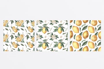 Watercolor Lemon Seamless Pattern