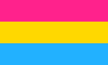 By "PansexualFlag" on tumblr, SVG version by KiwiNeko14, Public Domain.