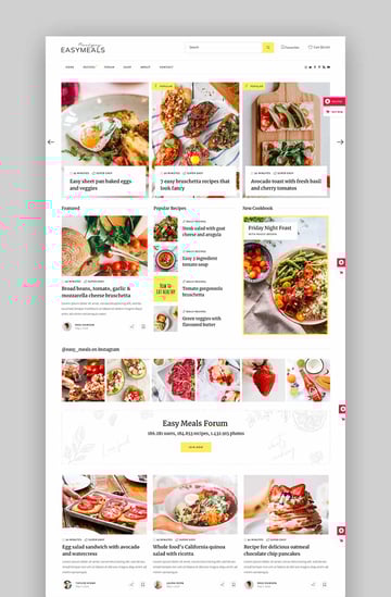 EasyMeals - Tema de WordPress para blogs de recetas de cocina